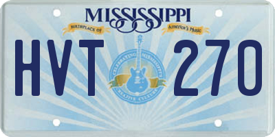 MS license plate HVT270