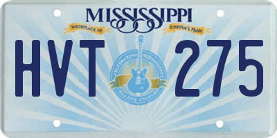 MS license plate HVT275