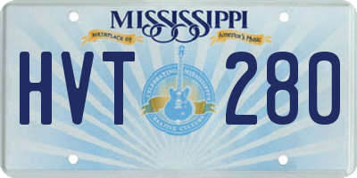 MS license plate HVT280