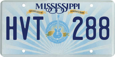 MS license plate HVT288