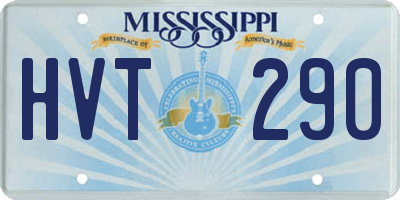 MS license plate HVT290