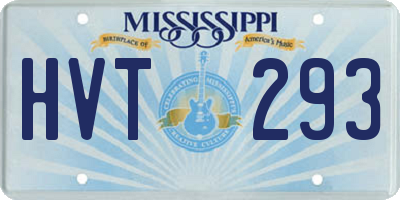 MS license plate HVT293