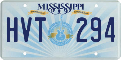 MS license plate HVT294