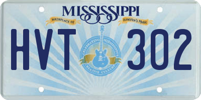 MS license plate HVT302