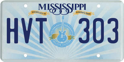 MS license plate HVT303
