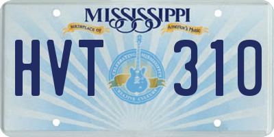 MS license plate HVT310