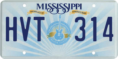MS license plate HVT314