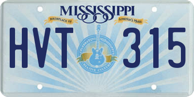MS license plate HVT315