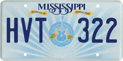 MS license plate HVT322