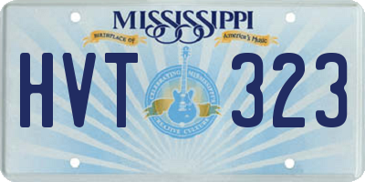 MS license plate HVT323