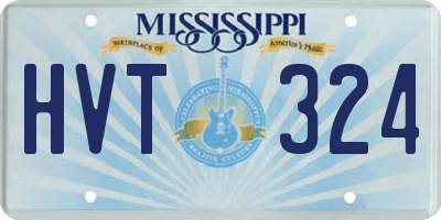 MS license plate HVT324