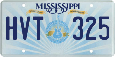 MS license plate HVT325