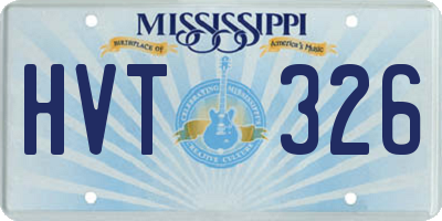 MS license plate HVT326