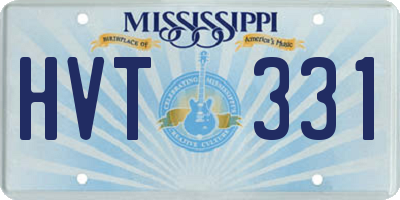 MS license plate HVT331
