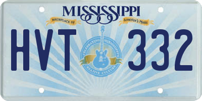 MS license plate HVT332