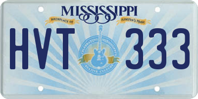 MS license plate HVT333