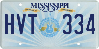 MS license plate HVT334