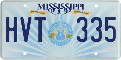 MS license plate HVT335
