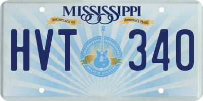 MS license plate HVT340