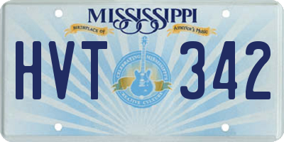 MS license plate HVT342