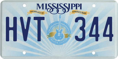 MS license plate HVT344