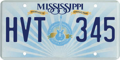 MS license plate HVT345
