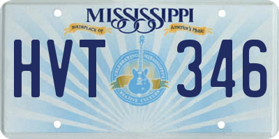MS license plate HVT346