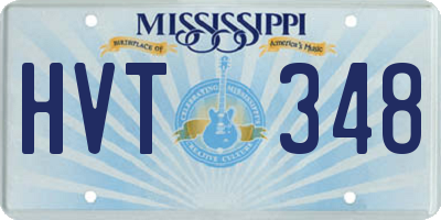 MS license plate HVT348