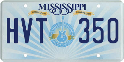 MS license plate HVT350