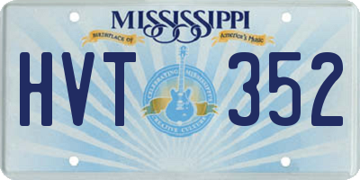 MS license plate HVT352