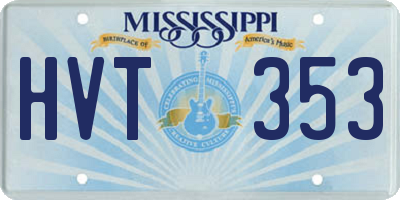 MS license plate HVT353