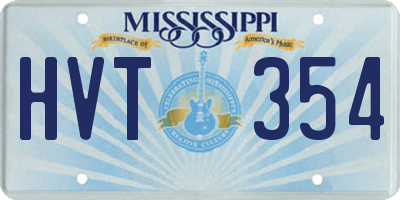 MS license plate HVT354