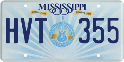 MS license plate HVT355