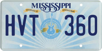 MS license plate HVT360