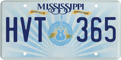 MS license plate HVT365