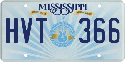 MS license plate HVT366