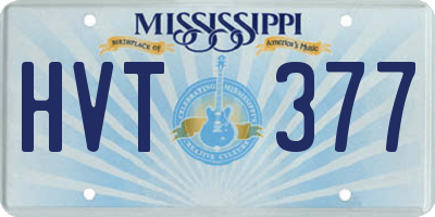 MS license plate HVT377