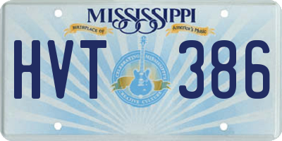 MS license plate HVT386