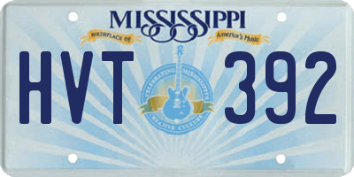 MS license plate HVT392