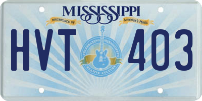 MS license plate HVT403