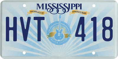 MS license plate HVT418