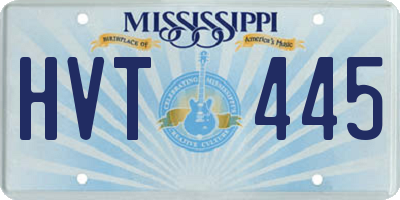 MS license plate HVT445