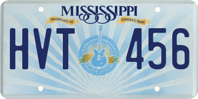 MS license plate HVT456