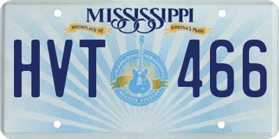 MS license plate HVT466
