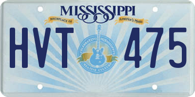 MS license plate HVT475