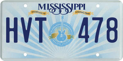 MS license plate HVT478