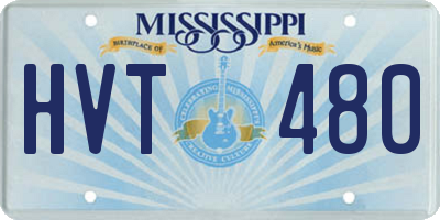 MS license plate HVT480