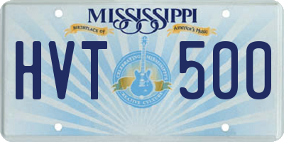 MS license plate HVT500