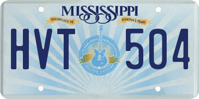 MS license plate HVT504