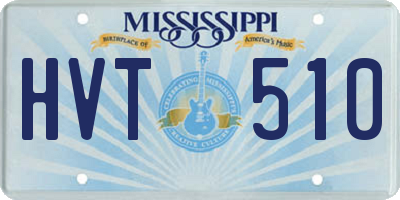 MS license plate HVT510